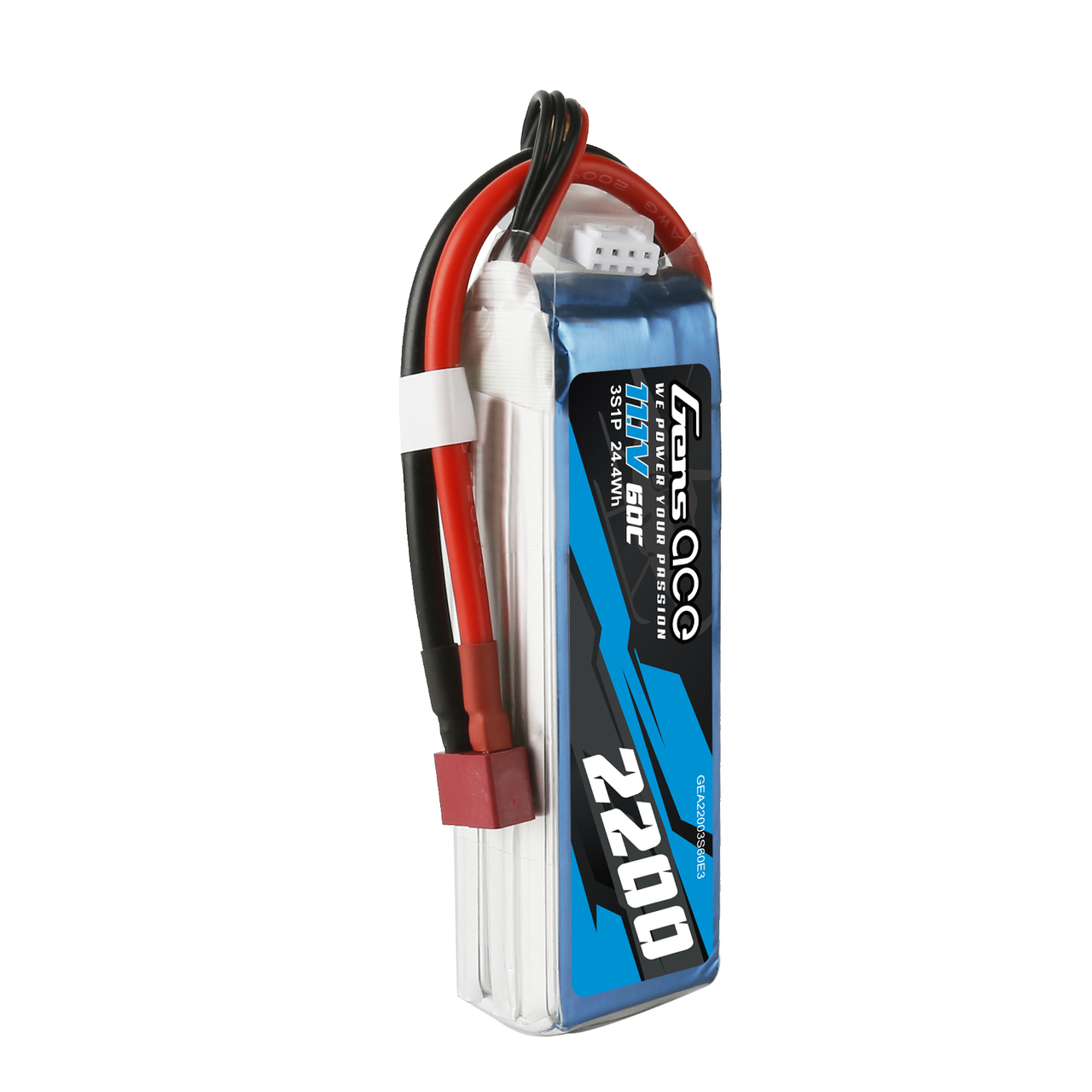 Gens ace 2200mAh 11.1V 60C 3S1P Lipo Battery Pack with EC3 Plug - Image 3