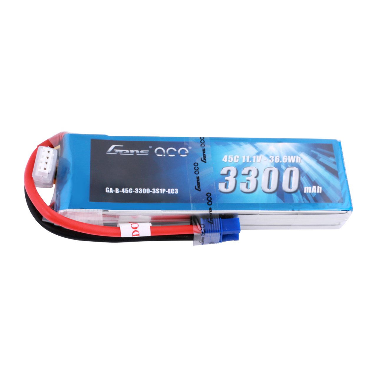 Gens ace 3300mAh 11.1V 45C 3S1P Lipo Battery Pack with EC3 Plug - Image 4