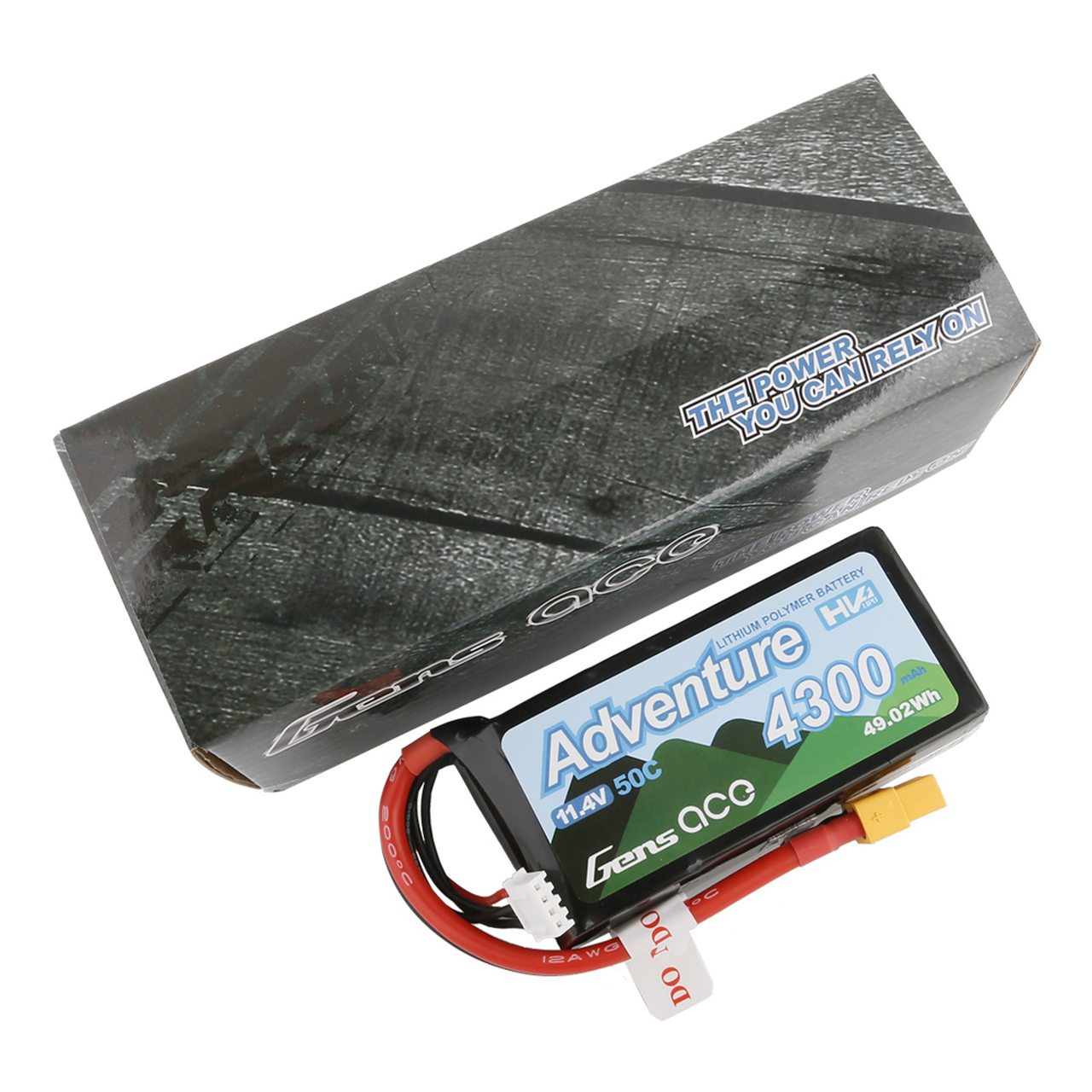 Gens Ace Adventure High Voltage 4300mAh 3S1P 11.4V 50C Lipo Battery with XT60 Plug - Image 4