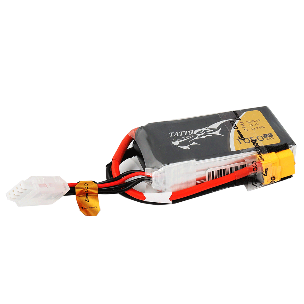 Tattu 1050mAh 11.1V 75C 3S1P Lipo Battery Pack with XT60 Plug - Image 2