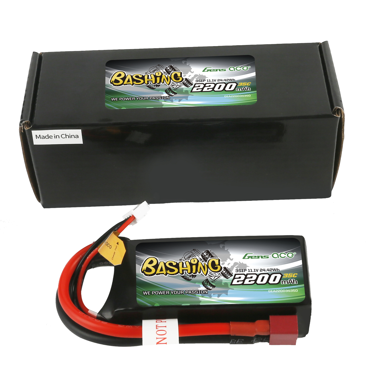 Gens ace Bashing 2200mAh 11.1V 35C 3S1P Lipo Battery Pack with Deans Plug - Image 5