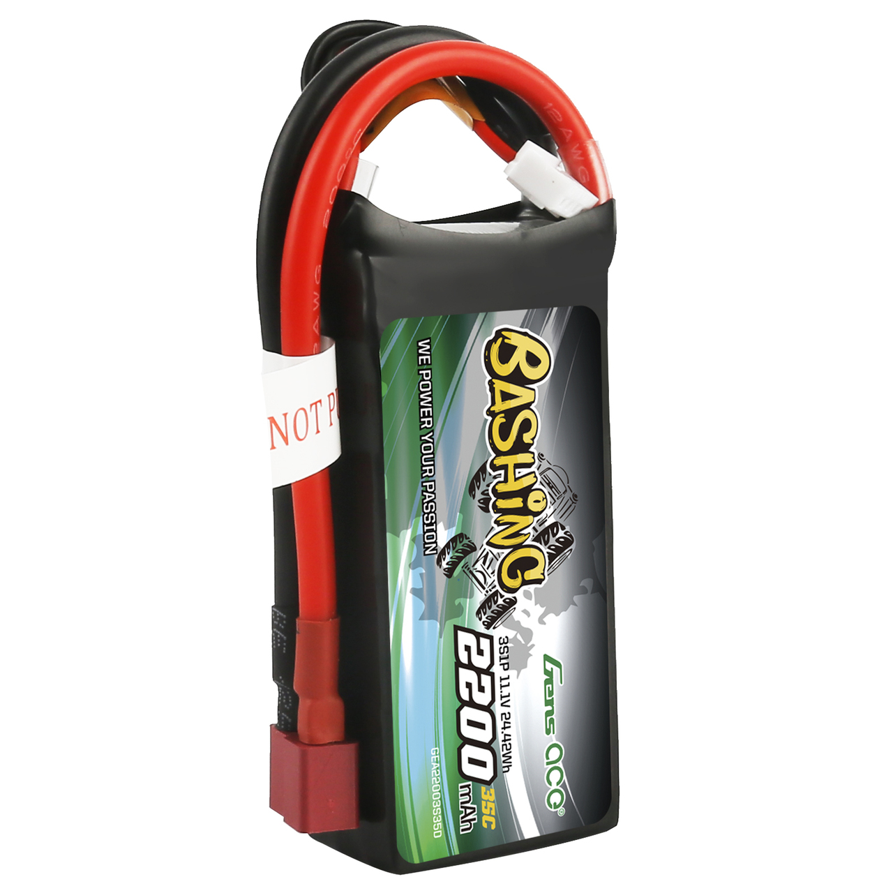 Gens ace Bashing 2200mAh 11.1V 35C 3S1P Lipo Battery Pack with Deans Plug - Image 4