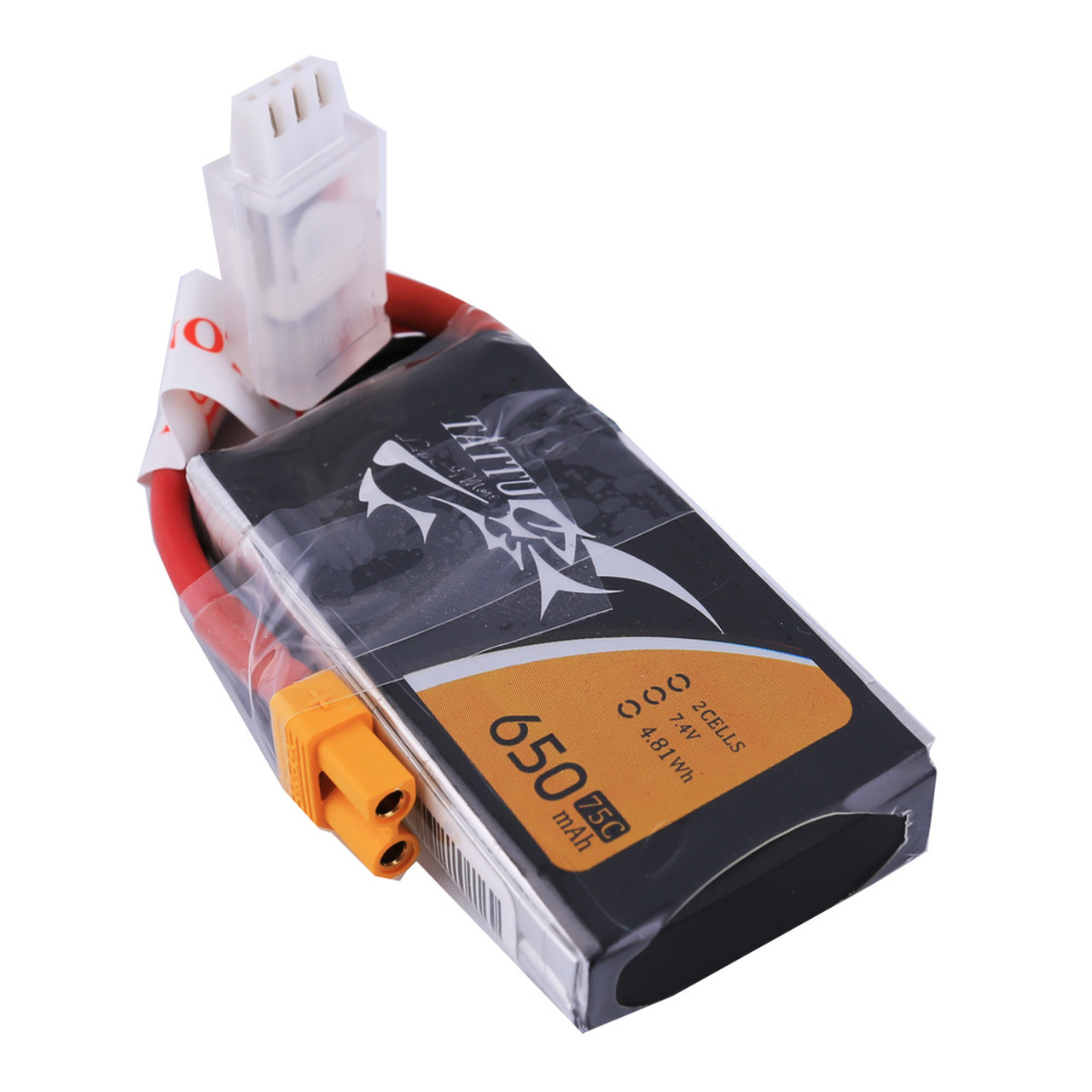 Tattu 650mAh 2S1P 75C 7.4V Lipo Battery Pack with XT30 Plug - Image 3
