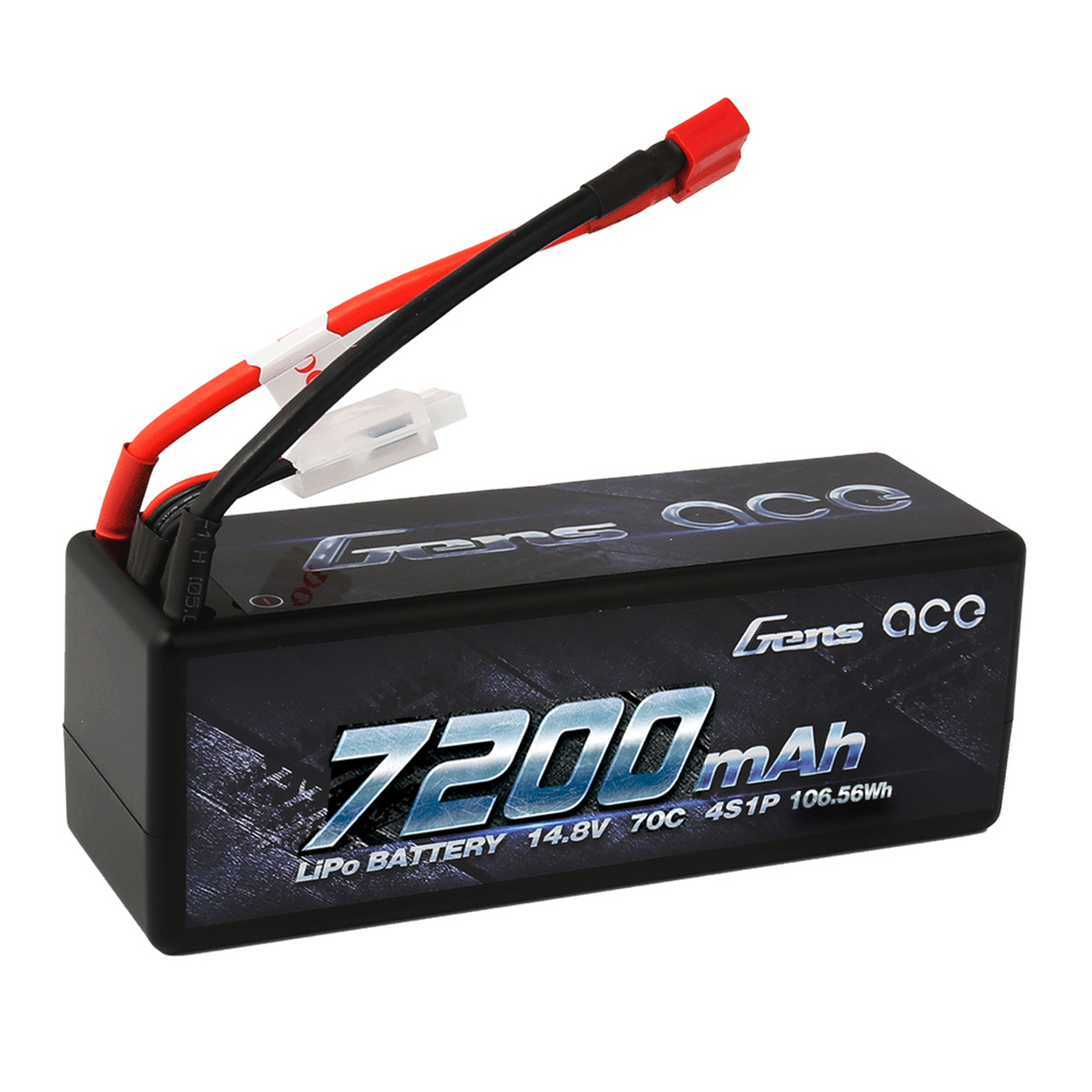 Gens ace 7200mAh 14.8V 70C 4S1P HardCase Lipo Battery 14# with Deans Plug - Image 2