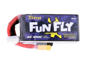 Tattu FunFly 1550mAh 100C 14.8V 4S1P lipo battery pack with XT60 Plug for Practice