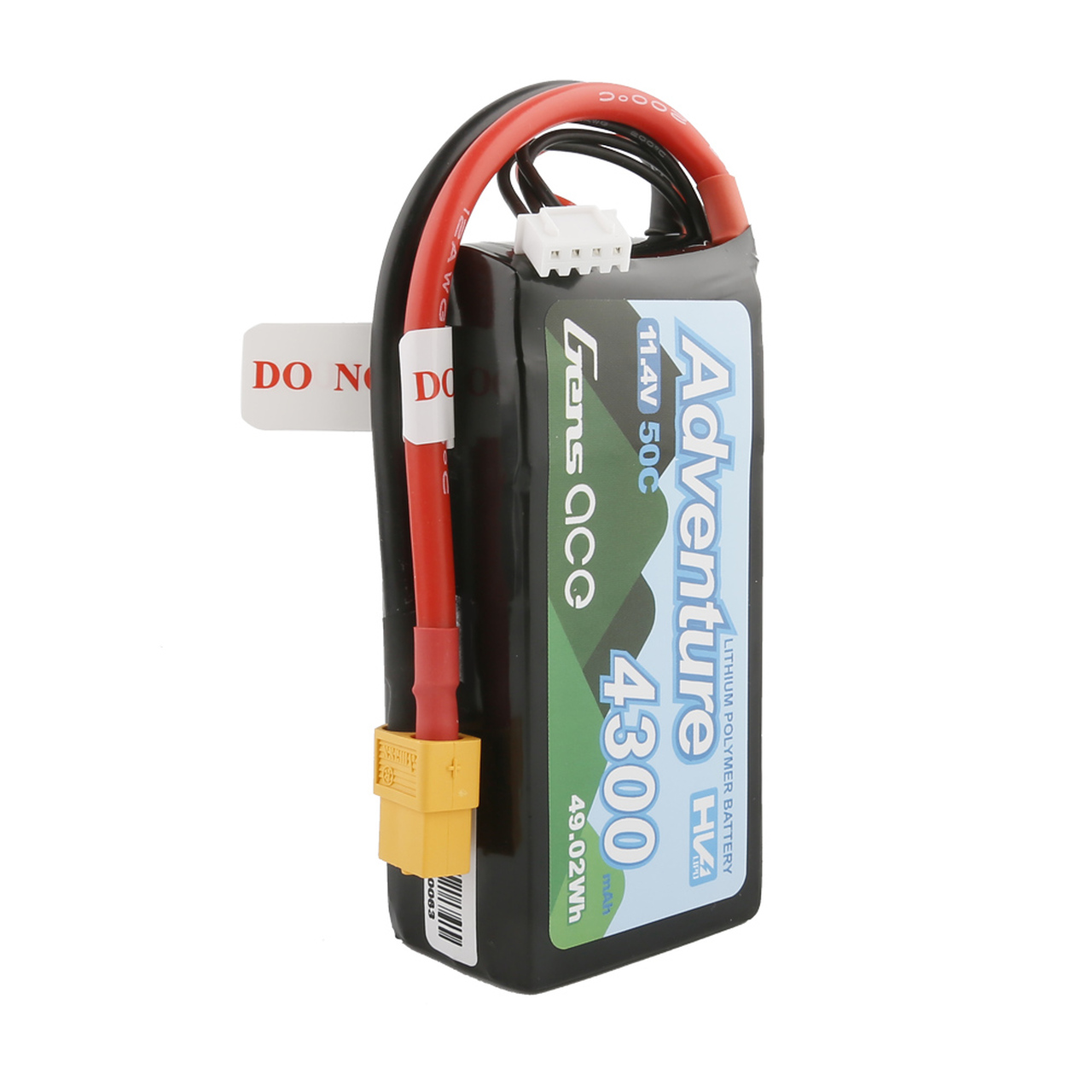 Gens Ace Adventure High Voltage 4300mAh 3S1P 11.4V 50C Lipo Battery with XT60 Plug - Image 2