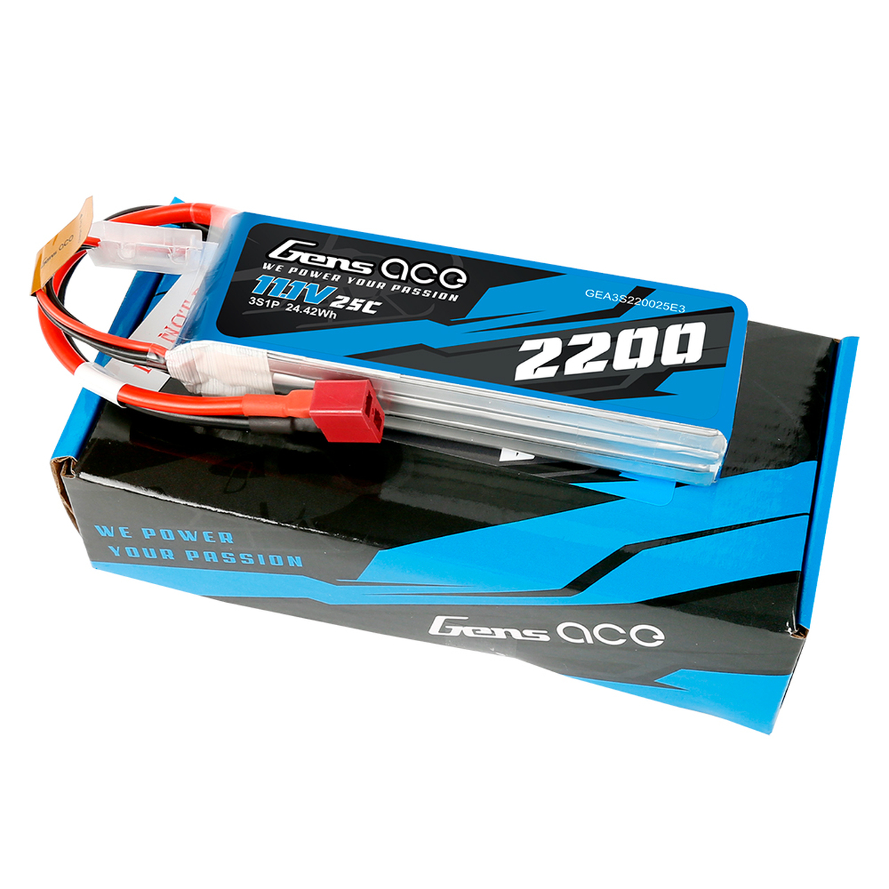 Gens ace 2200mAh 11.1V 3S 11.1V 25C Lipo Battery Pack with EC3 Plug for RC Plane - Image 4