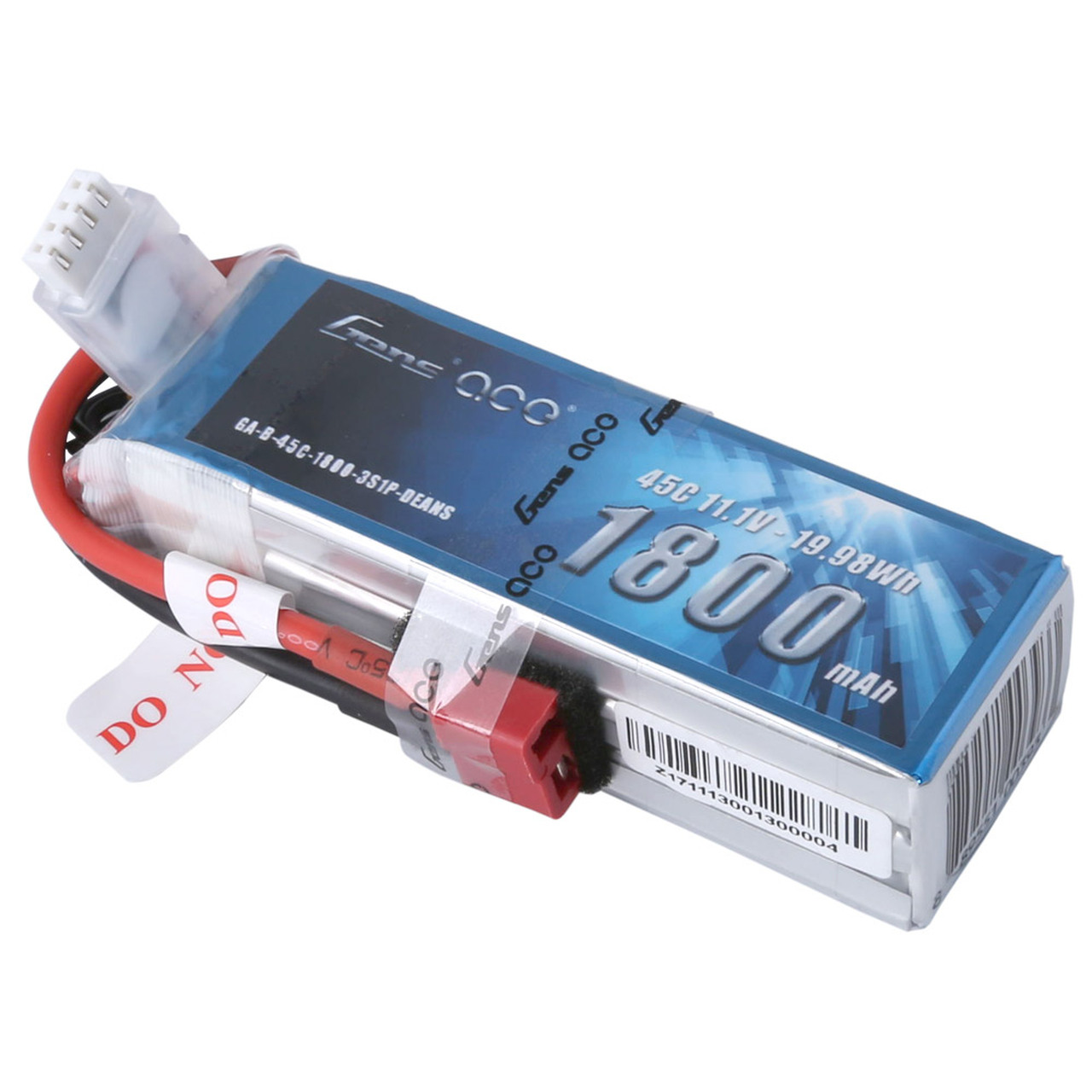 Gens Ace 11.1V 45C 3S 1800mAh Lipo Battery Pack with Deans Plug - Image 4