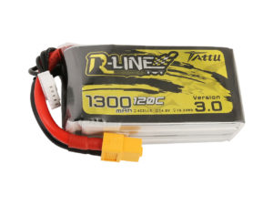 Tattu R-Line Version 3.0 1300mAh 14.8V 120C 4S1P Lipo Battery Pack with XT60 Plug