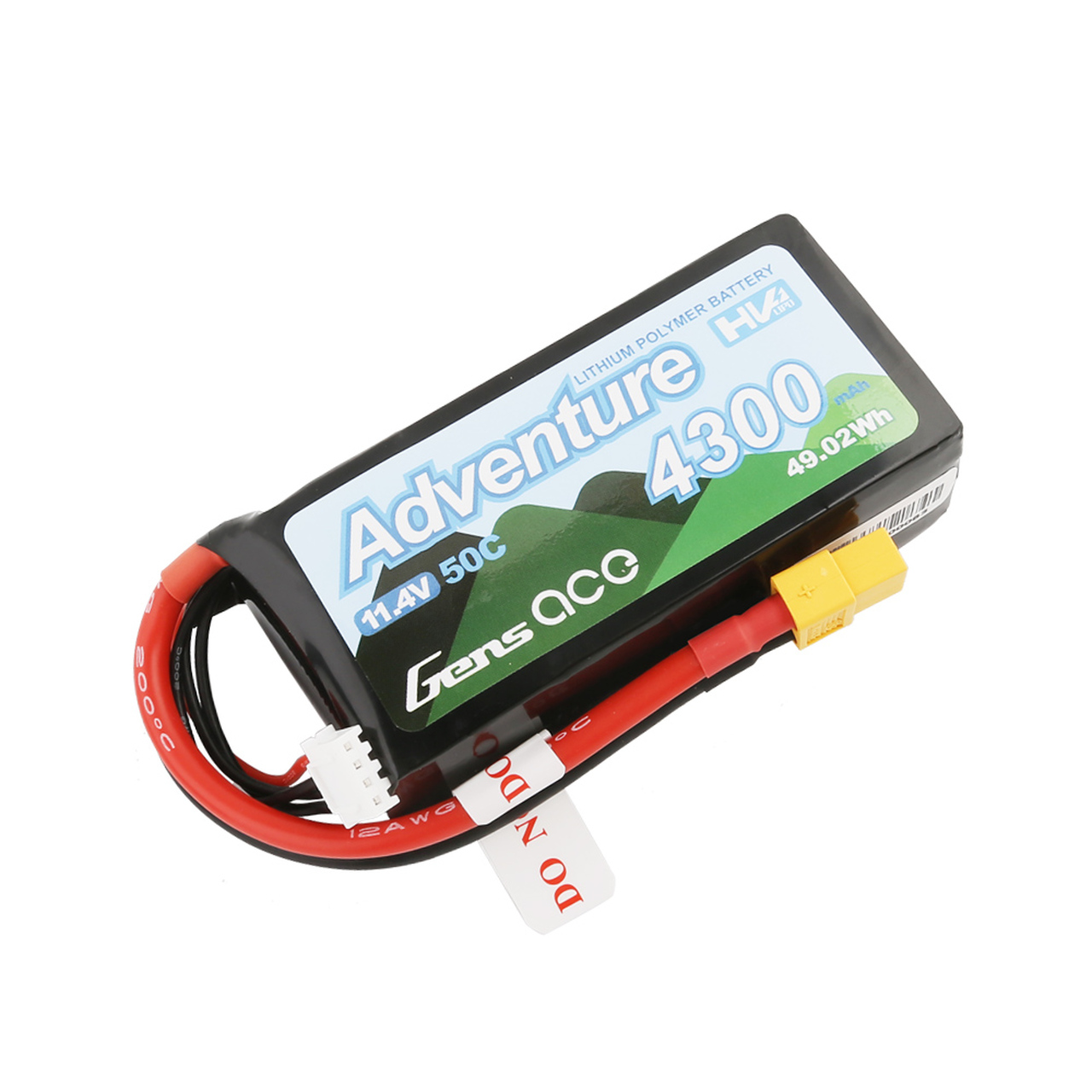 Gens Ace Adventure High Voltage 4300mAh 3S1P 11.4V 50C Lipo Battery with XT60 Plug