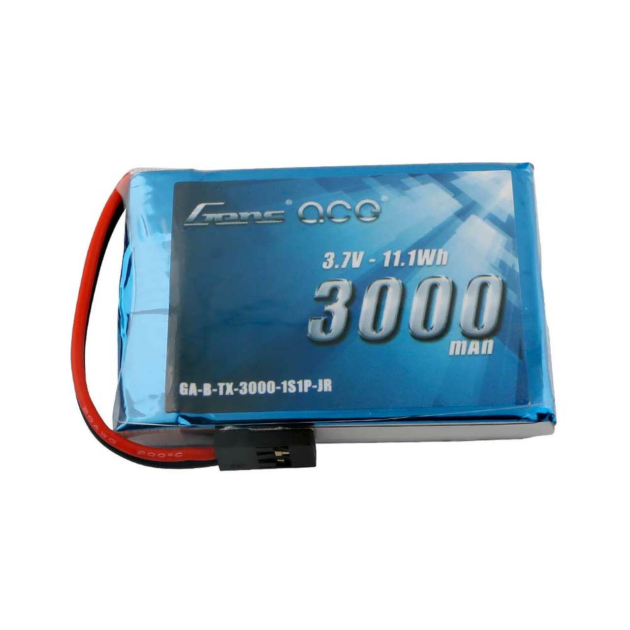 Gens ace 3000mAh 3.7V 1S1P TX Lipo Battery Pack with JR-3P Plug