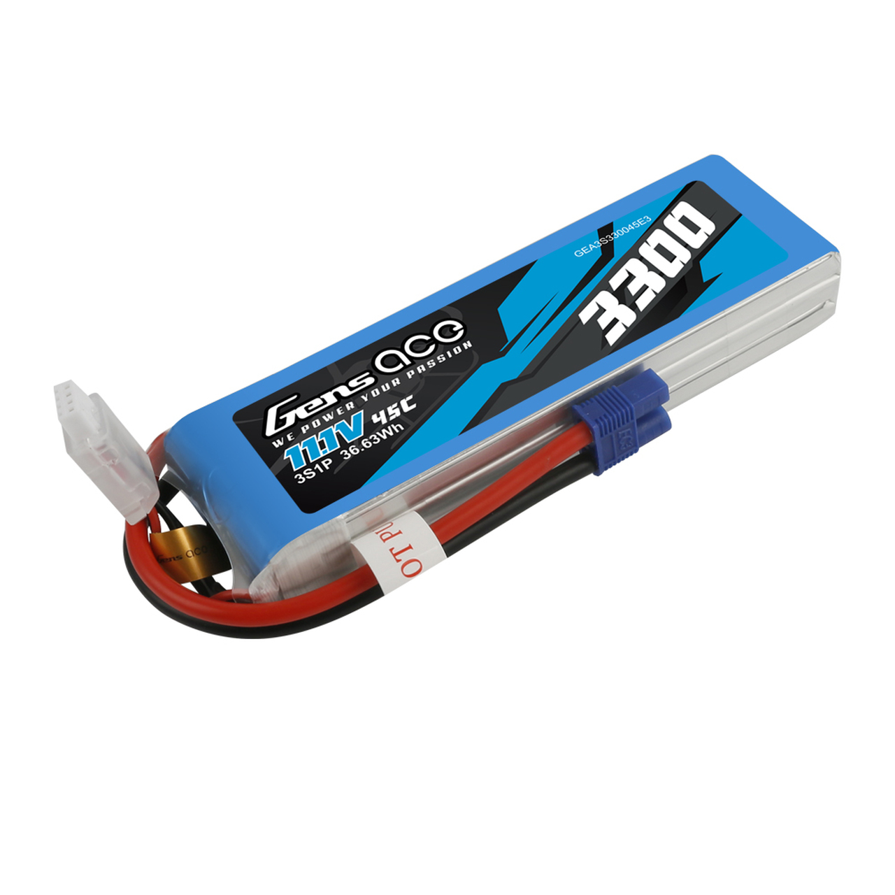 Gens Ace 3300mAh 45C 3S1P 11.1V Lipo Battery Pack with EC3 Plug - Image 4