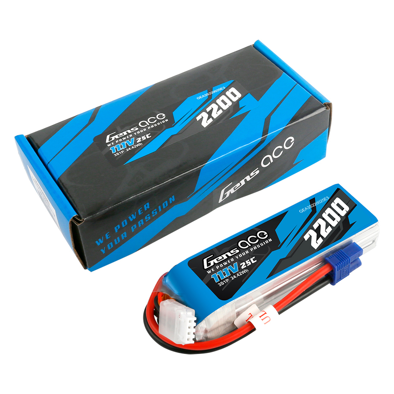 Gens ace 2200mAh 11.1V 3S 11.1V 25C Lipo Battery Pack with EC3 Plug for RC Plane - Image 5