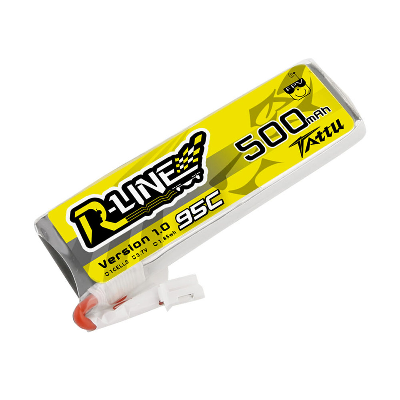 Tattu 500mAh 3.7V 95C 1S1P Lipo Battery Pack with JST-PHR Plug - Image 2