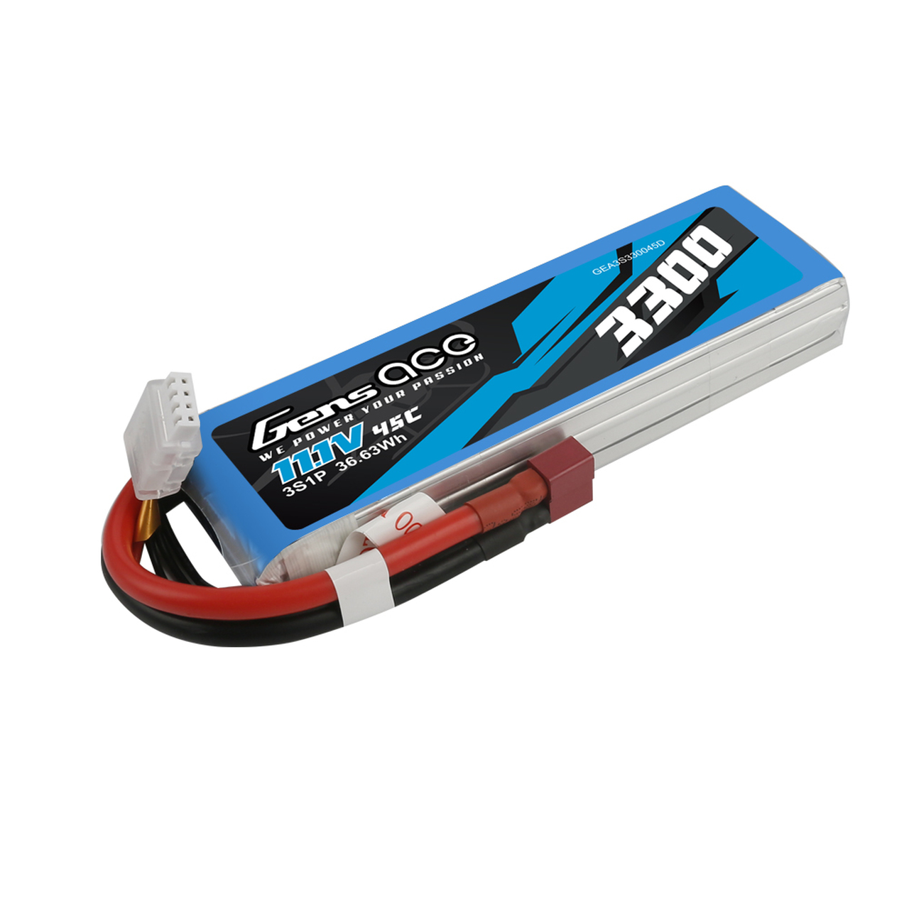 Gens Ace 3300mAh 45C 3S1P 11.1V Lipo Battery Pack with Deans Plug