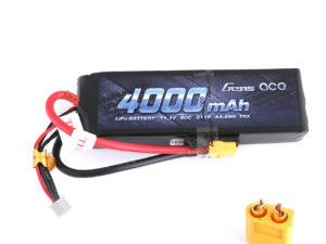 Gens ace 11.1V 50C 3S 4000mAh Lipo Battery Pack with XT60 Plug