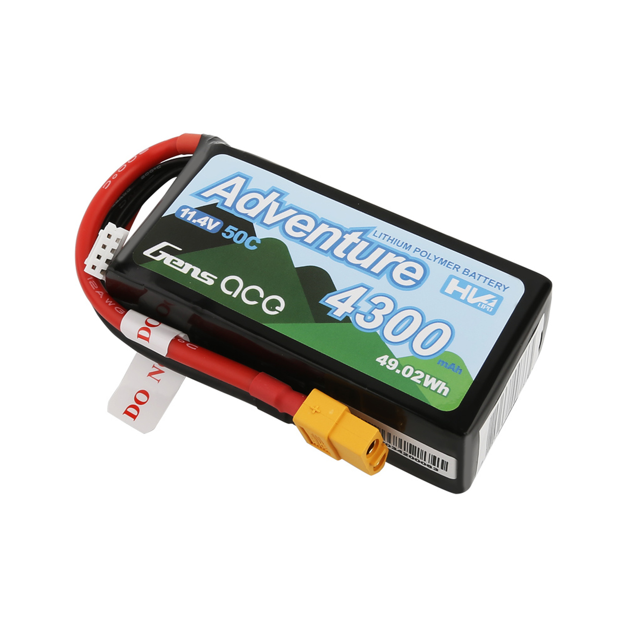 Gens Ace Adventure High Voltage 4300mAh 3S1P 11.4V 50C Lipo Battery with XT60 Plug - Image 5