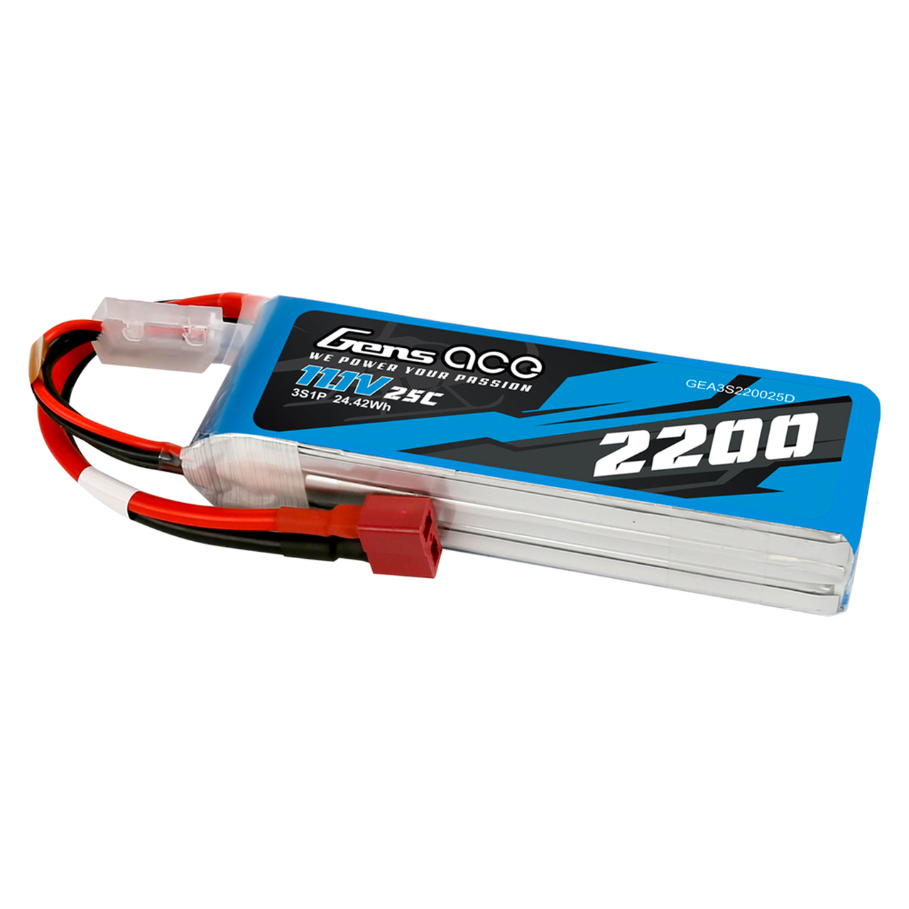 Gens ace 2200mAh 3S 25C 11.1V Lipo Battery Pack with Deans Plug - Image 4