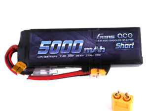 Gens ace 5000mAh 7.4V 50C 2S1P Short-Size Lipo Battery Pack with XT60 Plug