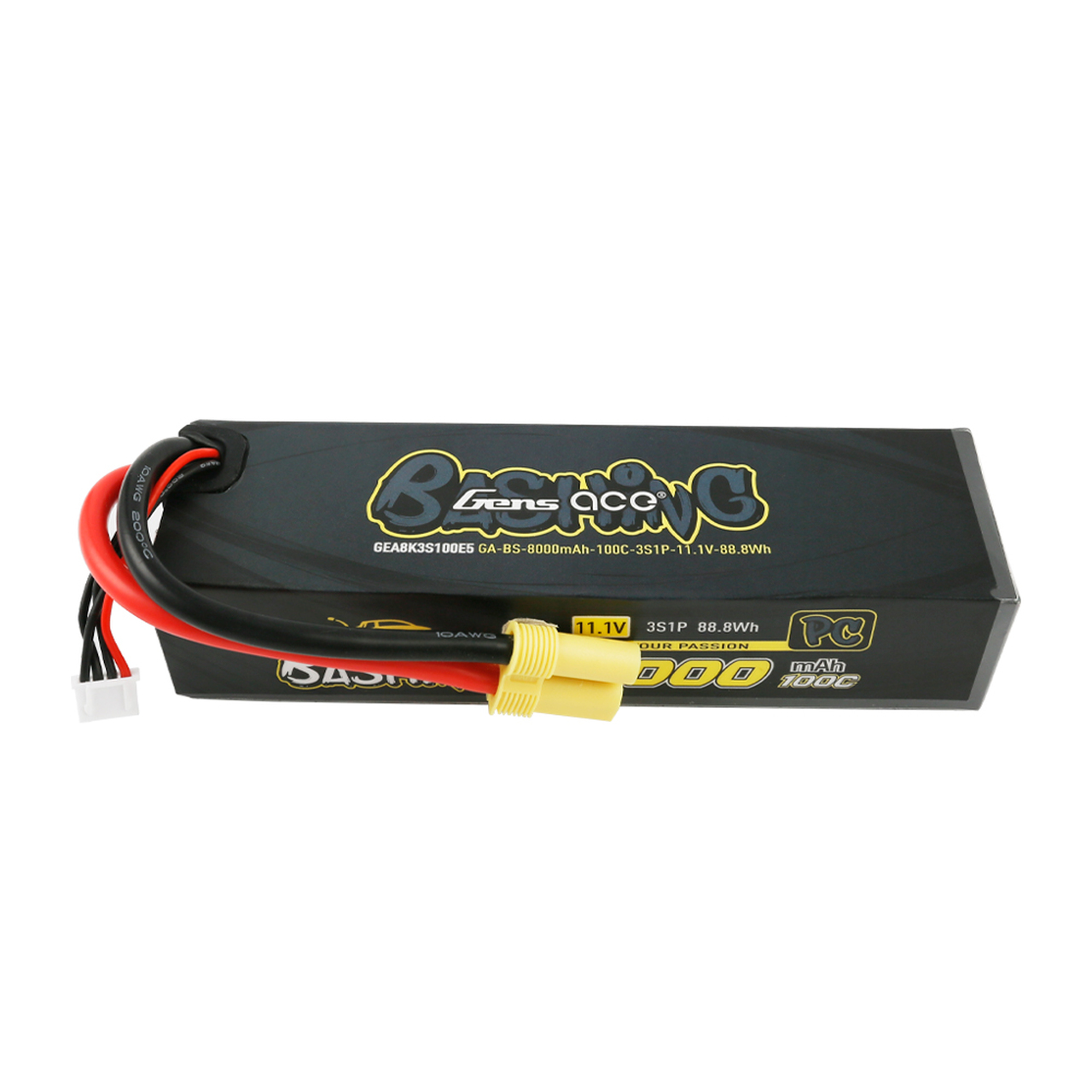 Gens ace Bashing Pro 11.1V 100C 3S 8000mah Lipo Battery Pack with EC5 Plug for Arrma - Image 2