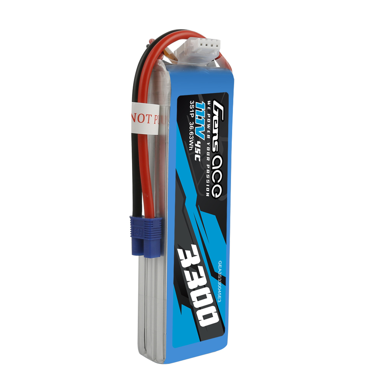 Gens Ace 3300mAh 45C 3S1P 11.1V Lipo Battery Pack with EC3 Plug