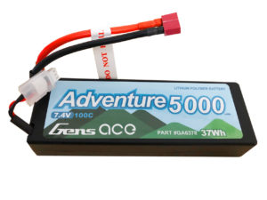 Gens ace Adventure 5000mAh 7.4V 100C 2S1P HardCase Lipo Battery Pack 24# with Deans Plug