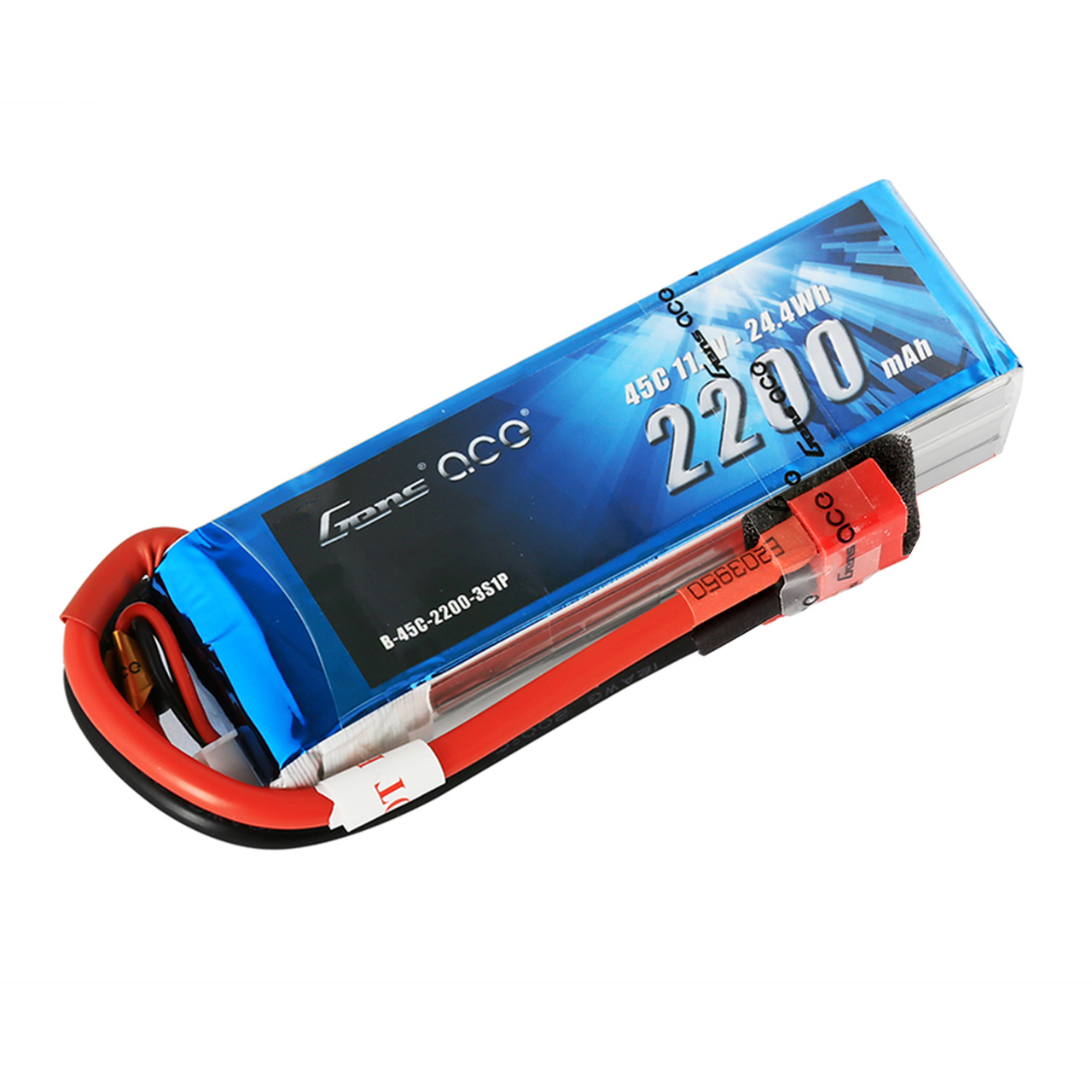 Gens ace 2200mAh 11.1V 45C 3S1P Lipo Battery Pack with Deans Plug - Image 2