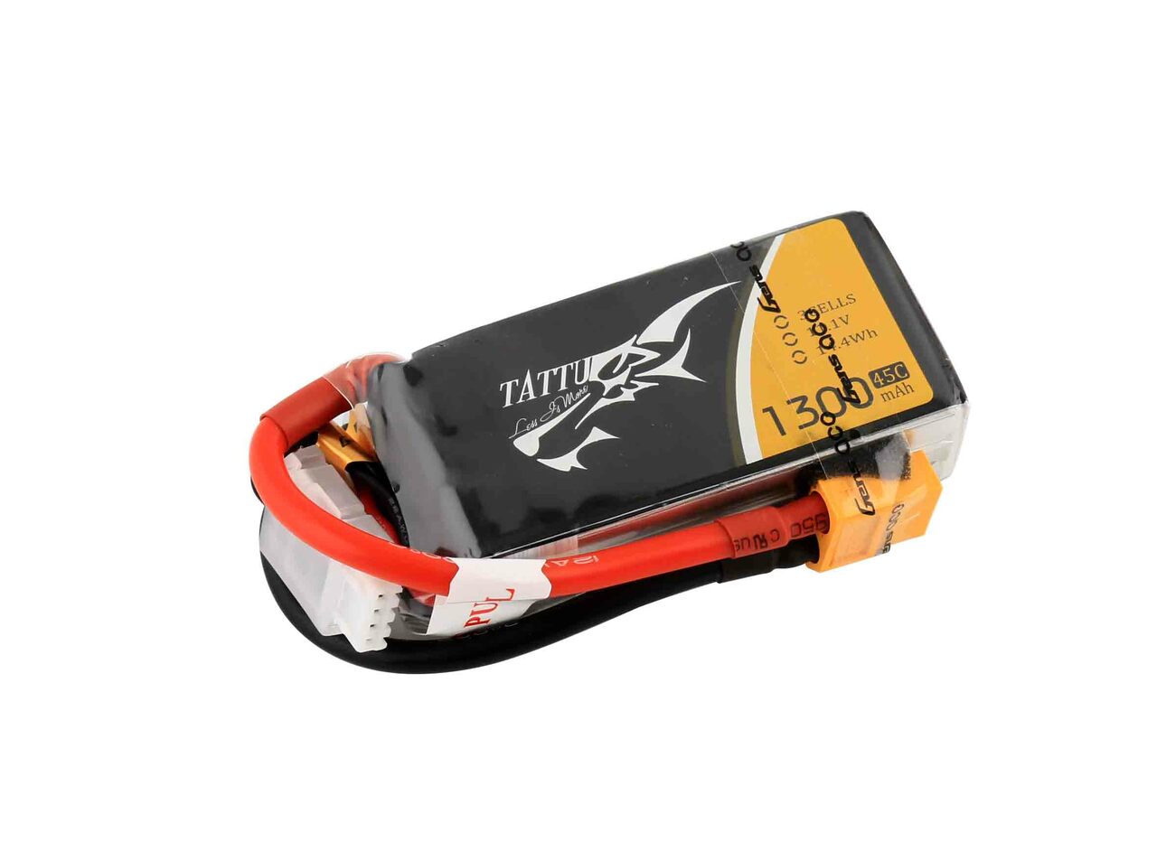 Tattu 1300mAh 45C 3S1P 11.1V Lipo Battery Pack with XT60 Plug - Image 2