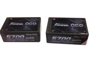 Gens ace 5700mAh 7.4V 50C 2S3P HardCase Lipo Battery Pack 12# with 4.0mm bullet to Deans Plug