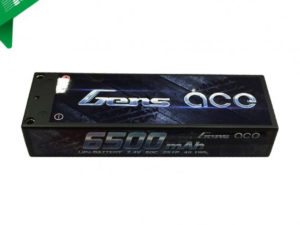 Gens ace 6500mAh 7.4V 50C 2S1P HardCase Lipo Battery Pack 10# with 4.0mm bullet to Deans Plug