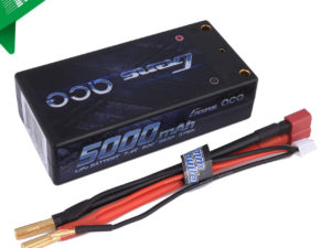 Gens ace 5000mAh 7.4V 60C 2S2P HardCase Lipo Battery Shorty Pack 29# with 4.0mm bullet to Deans plug