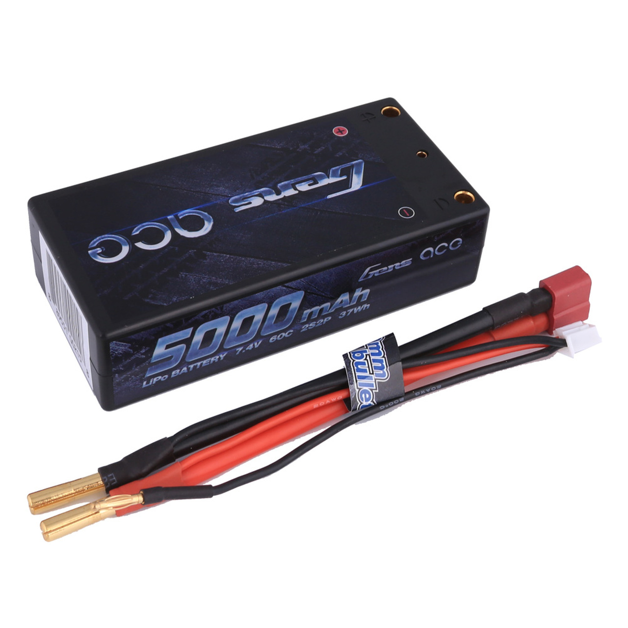 Gens ace 5000mAh 7.4V 60C 2S2P HardCase Lipo Battery Shorty Pack 29# with 4.0mm bullet to Deans plug - Image 5