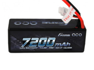 Gens ace 7200mAh 14.8V 70C 4S1P HardCase Lipo Battery 14# with Deans Plug