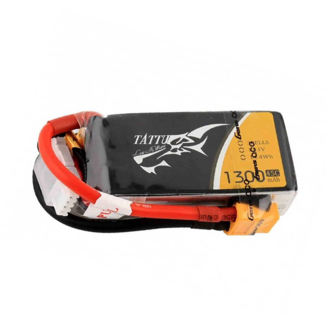Tattu 1300mAh 45C 3S1P 11.1V Lipo Battery Pack with XT60 Plug - Image 3