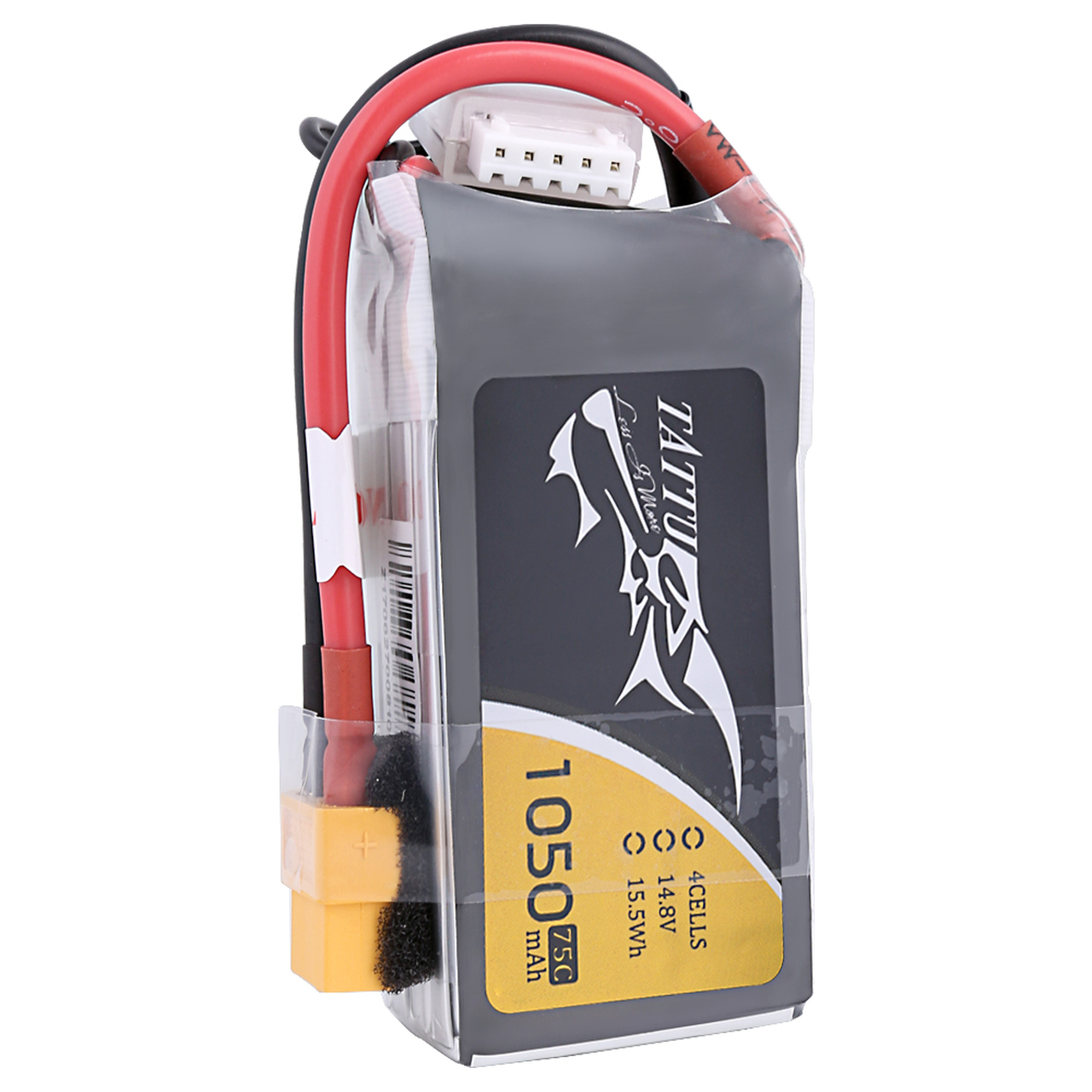 Tattu 1050mAh 14.8V 75C 4S1P Lipo Battery Pack with XT60 plug - Image 5