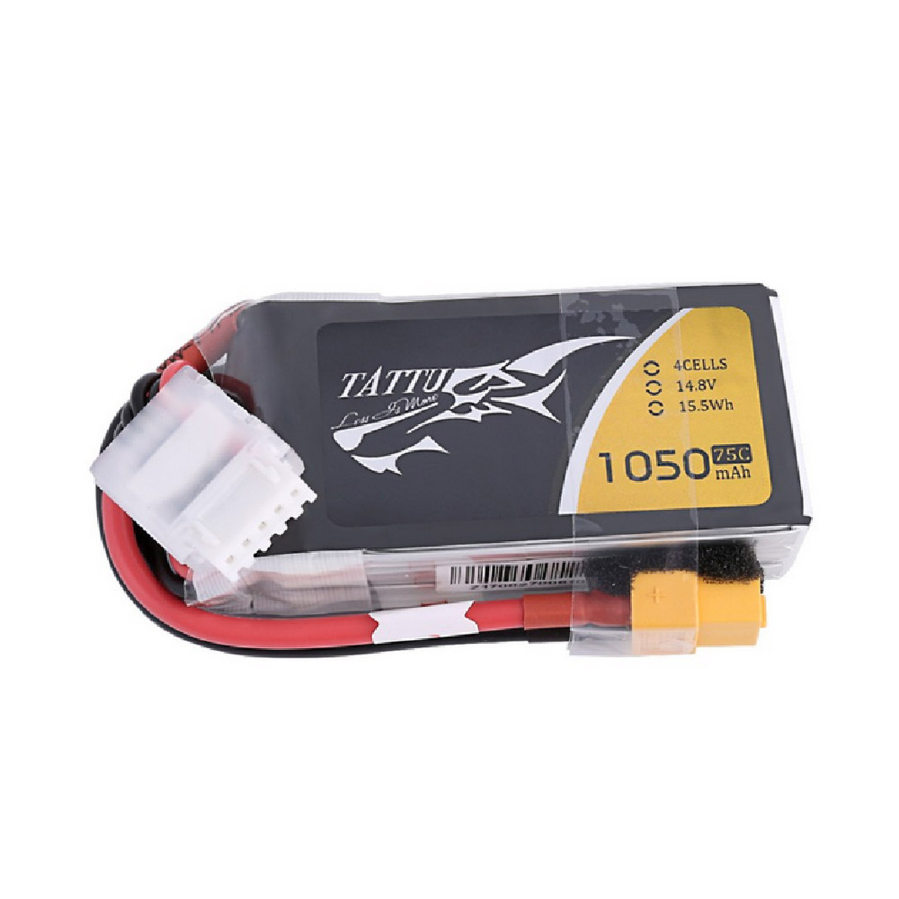 Tattu 1050mAh 14.8V 75C 4S1P Lipo Battery Pack with XT60 plug