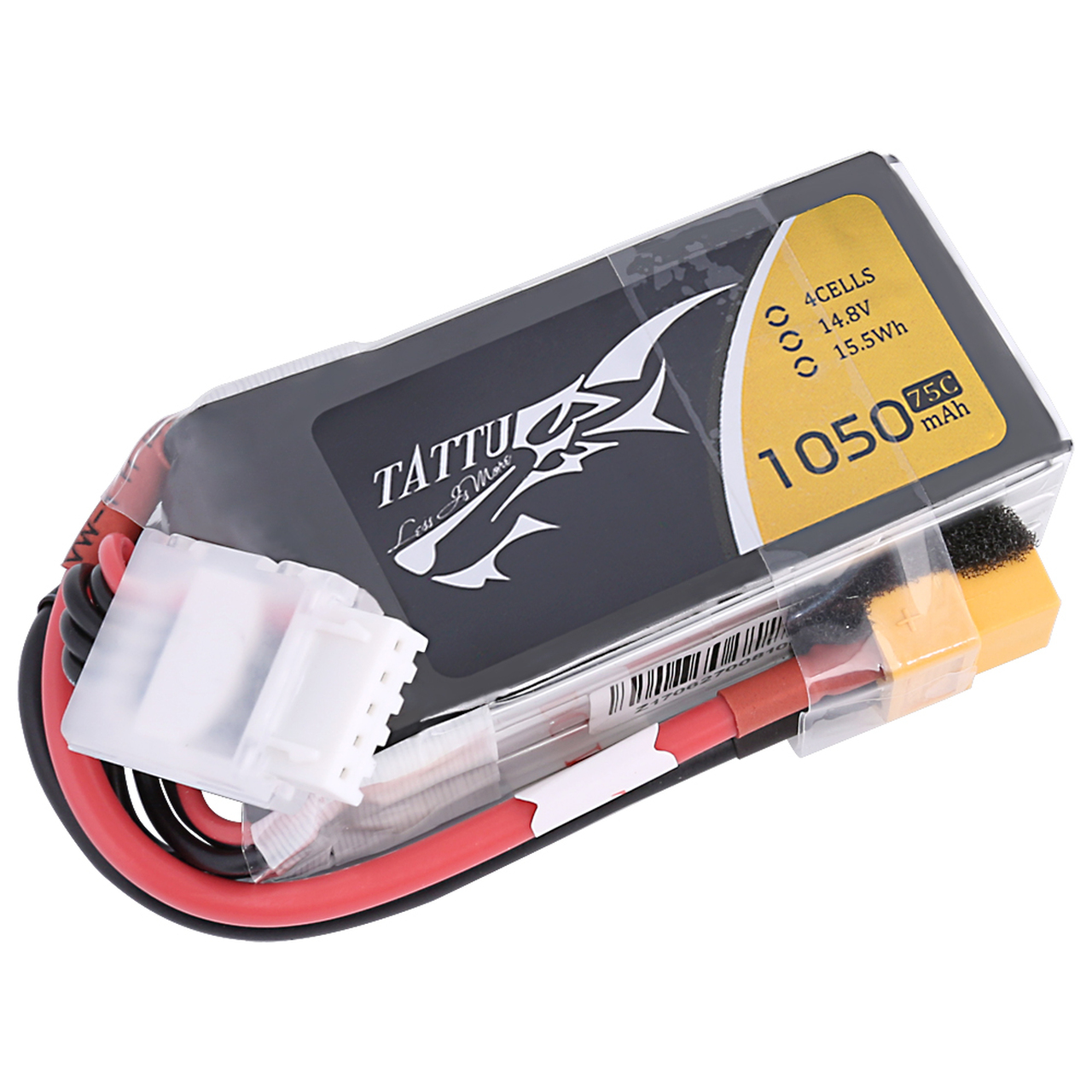 Tattu 1050mAh 14.8V 75C 4S1P Lipo Battery Pack with XT60 plug - Image 3