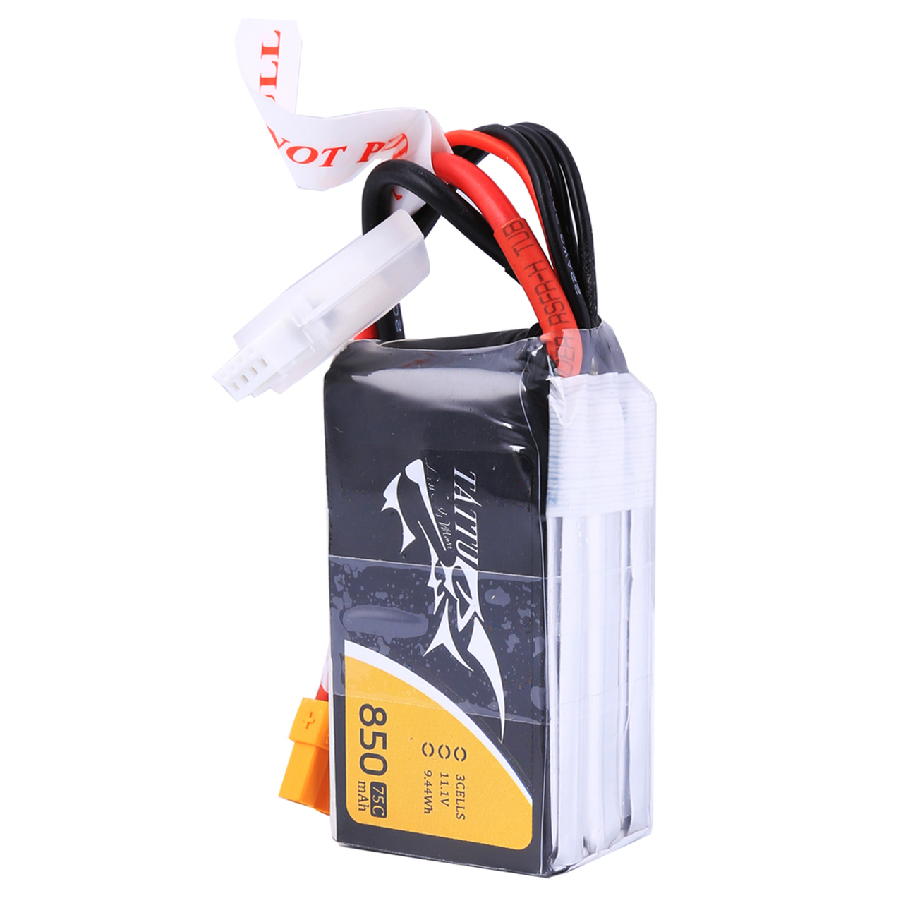 Tattu 11.1V 75C 3S 850mAh Lipo Battery Pack with XT60 Plug - Image 2