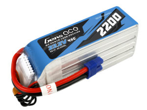Gens ace 2200mAh 6S1P 45C 22.2V Lipo Battery Pack with EC3 Plug