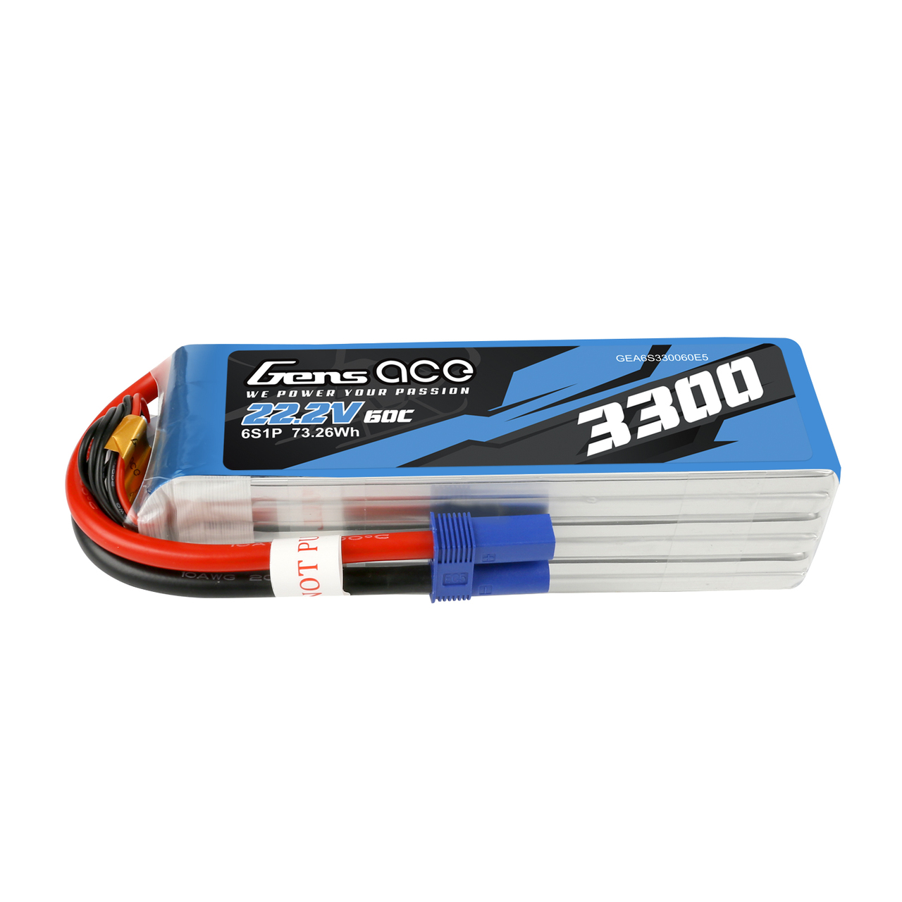 GensAce 3300mAh 22.2V 60C 6S Lipo Battery Pack with EC5 Plug - Image 2