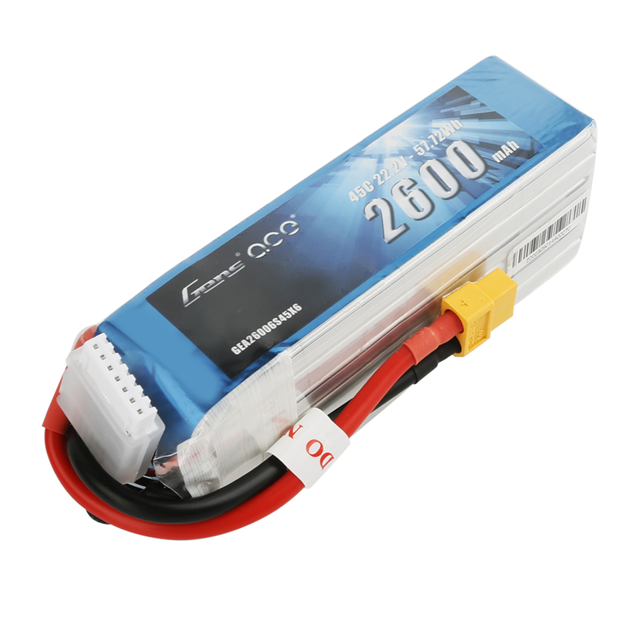 Gens ace 2600mAh 6S 22.2V 45C Lipo Battery Pack with XT60 Plug - Image 3
