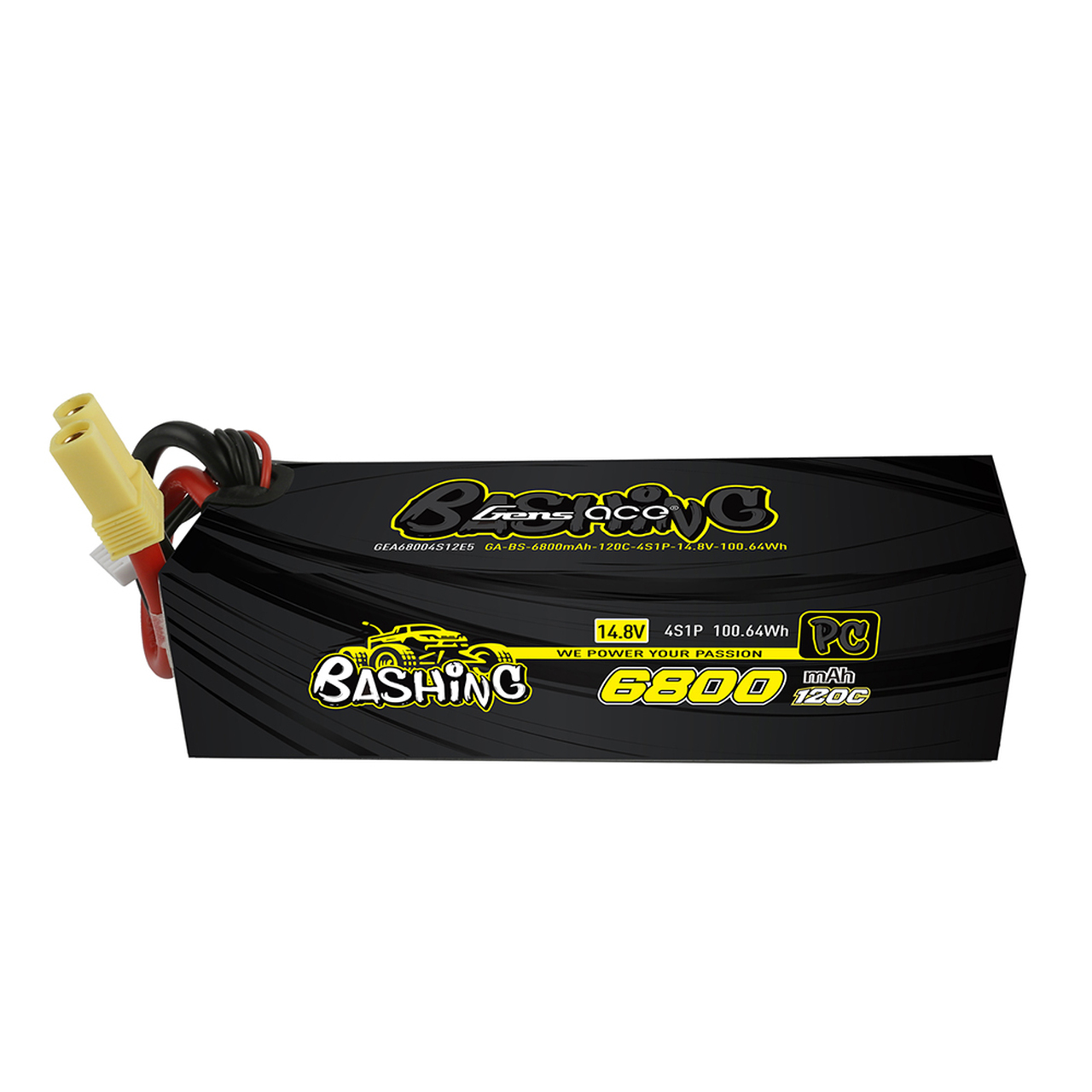 Gens Ace Bashing Series 6800mAh 14.8V 120C 4S1P Lipo Battery Pack With EC5 Plug - Image 3