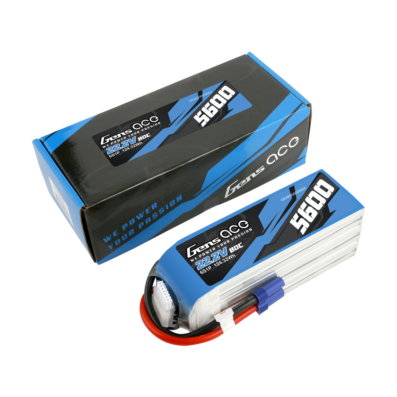 Gens ace 5600mAh 22.2V 80C 6SLipo Battery Pack with EC5 Plug - Image 5