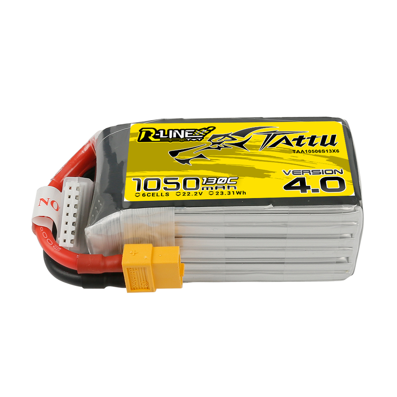 Tattu R-Line Version 4.0 1050mAh 22.2V 130C 6S1P Lipo Battery Pack with XT60 Plug - Image 3