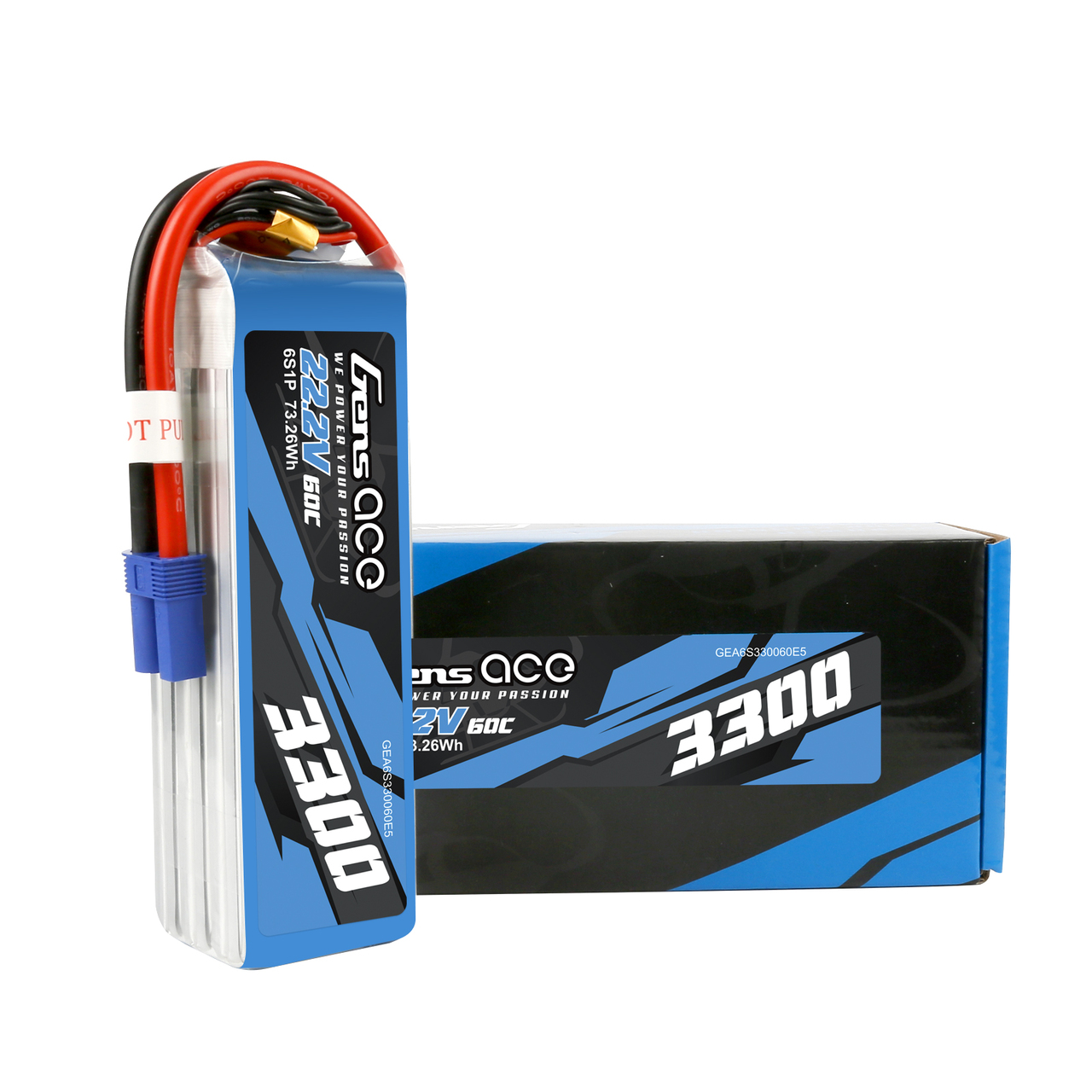 GensAce 3300mAh 22.2V 60C 6S Lipo Battery Pack with EC5 Plug - Image 4