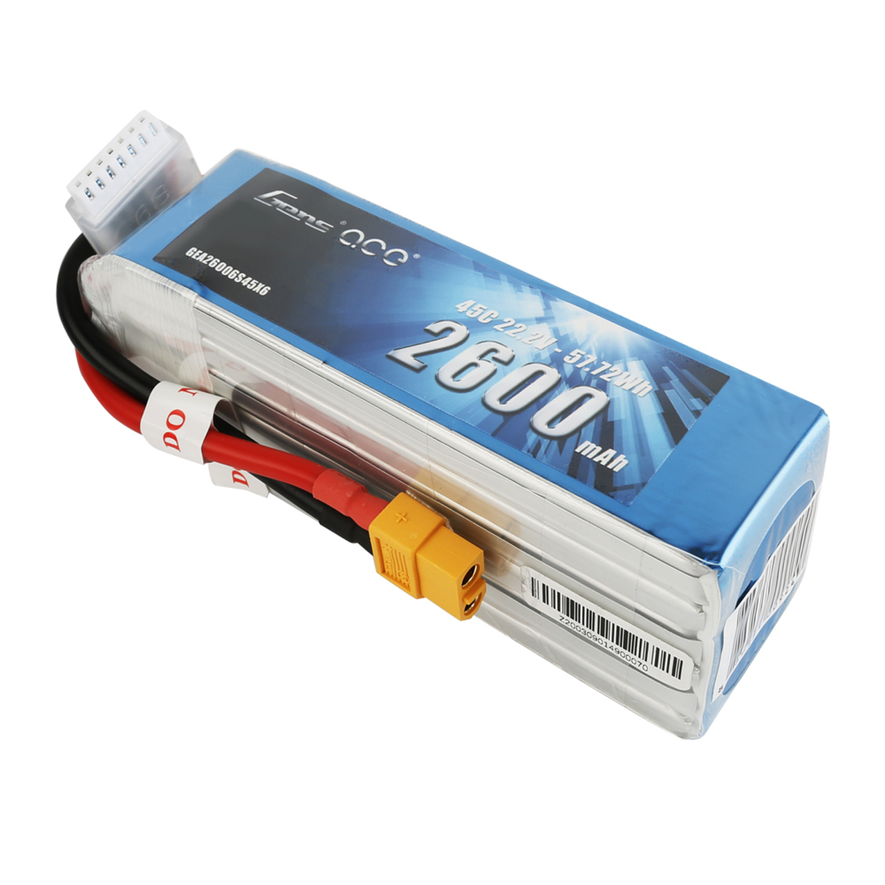 Gens ace 2600mAh 6S 22.2V 45C Lipo Battery Pack with XT60 Plug - Image 4
