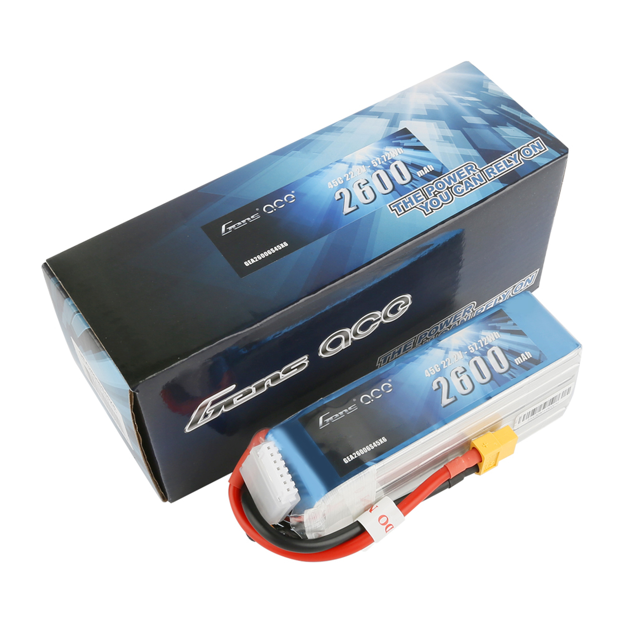 Gens ace 2600mAh 6S 22.2V 45C Lipo Battery Pack with XT60 Plug - Image 5