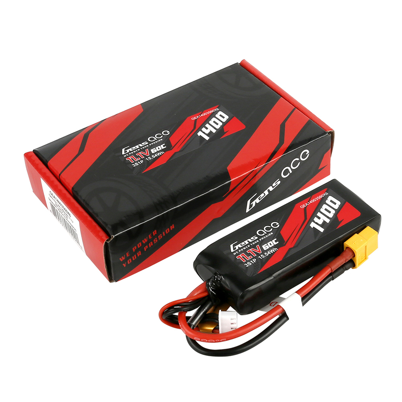 Gens ace 1400mAh 11.1V 60C 3S1P Lipo Battery Pack with XT60 Plug - Image 5