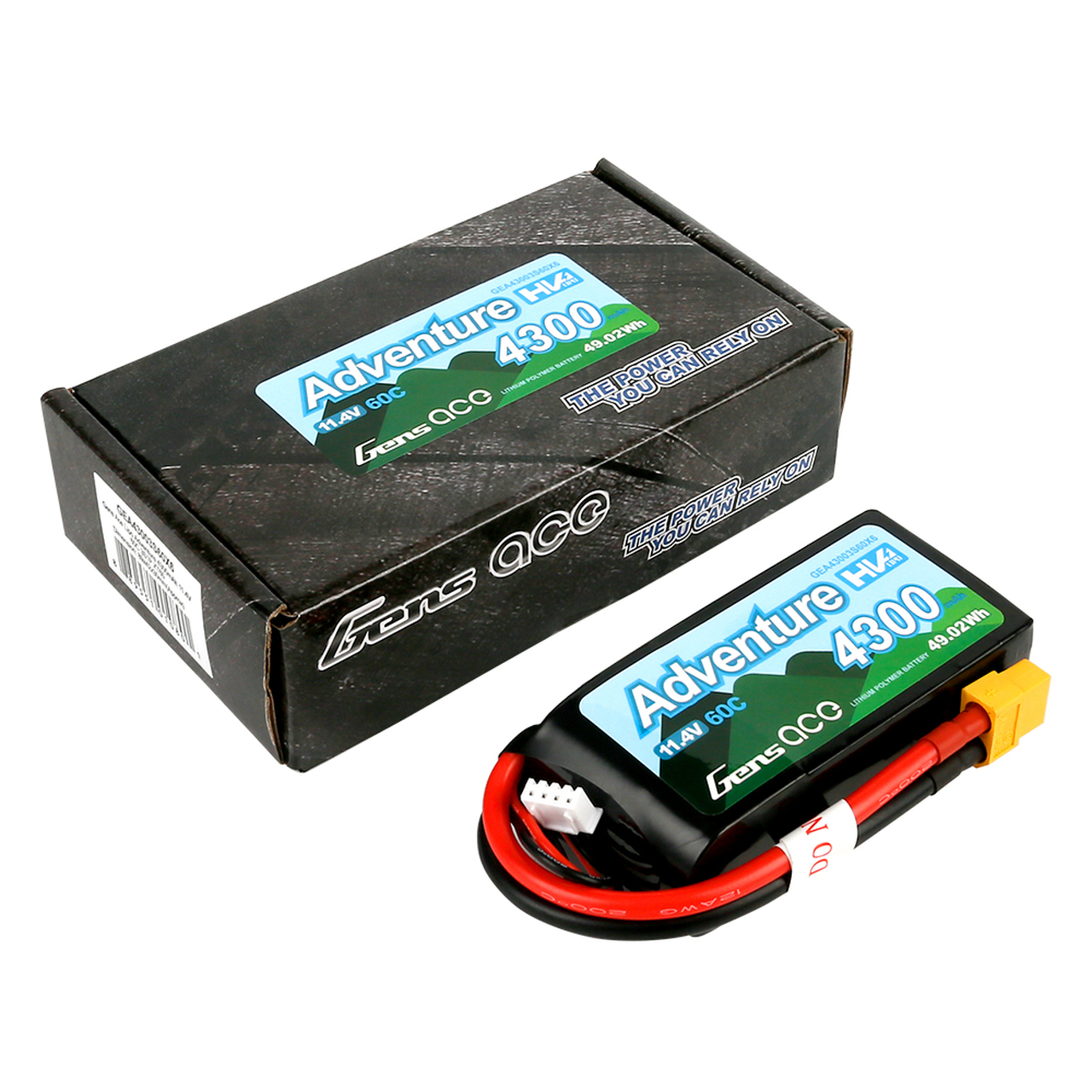 Gens Ace Adventure High Voltage 4300mAh 3S1P 11.4V 60C Lipo Battery with XT60 Plug - Image 5