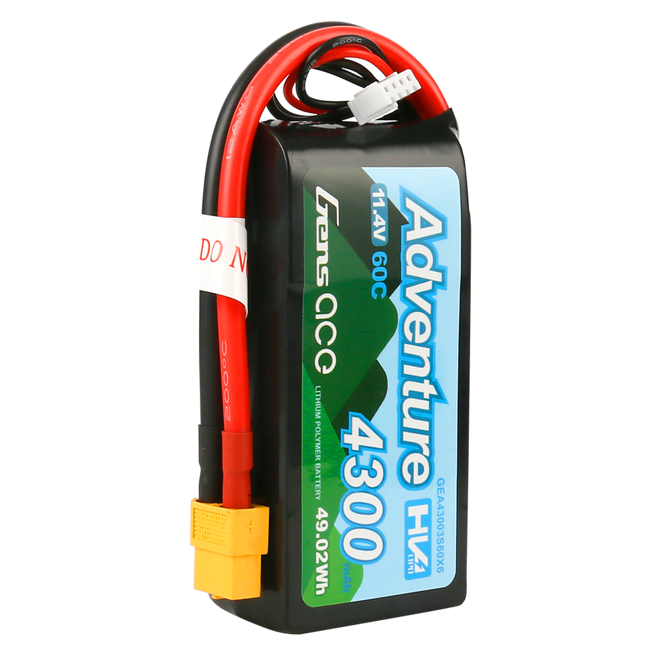 Gens Ace Adventure High Voltage 4300mAh 3S1P 11.4V 60C Lipo Battery with XT60 Plug - Image 4